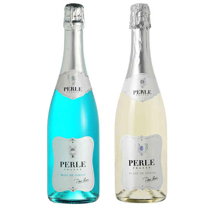Perle Bleu & Blanc Non Alcoholic Wine 2 Pack (0.0% ABV Sparkling, France)